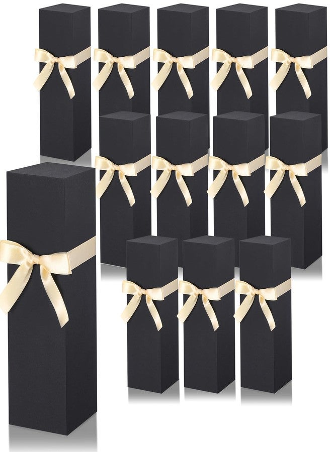 Qilery 12 Sets Gift Boxes with Ribbon for Sublimation Glass Tumbler Gift Boxes for 12oz, 20oz, 30oz Shipping Cup Exhibition Packaging(Black) - Image 1